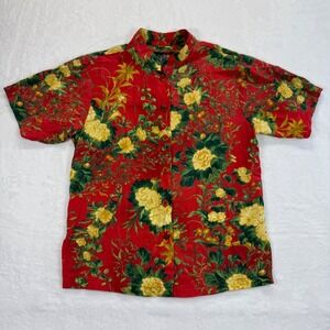 Jams‎ World Floral Hawaiian Shirt Limited Edition Red Yellow XS